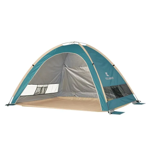 Automatic Instant Beach Shade Tent Portable Outdoor Camping Tent 3 People Easy Popup UV Protection Sunshade Awning Travel Hiking