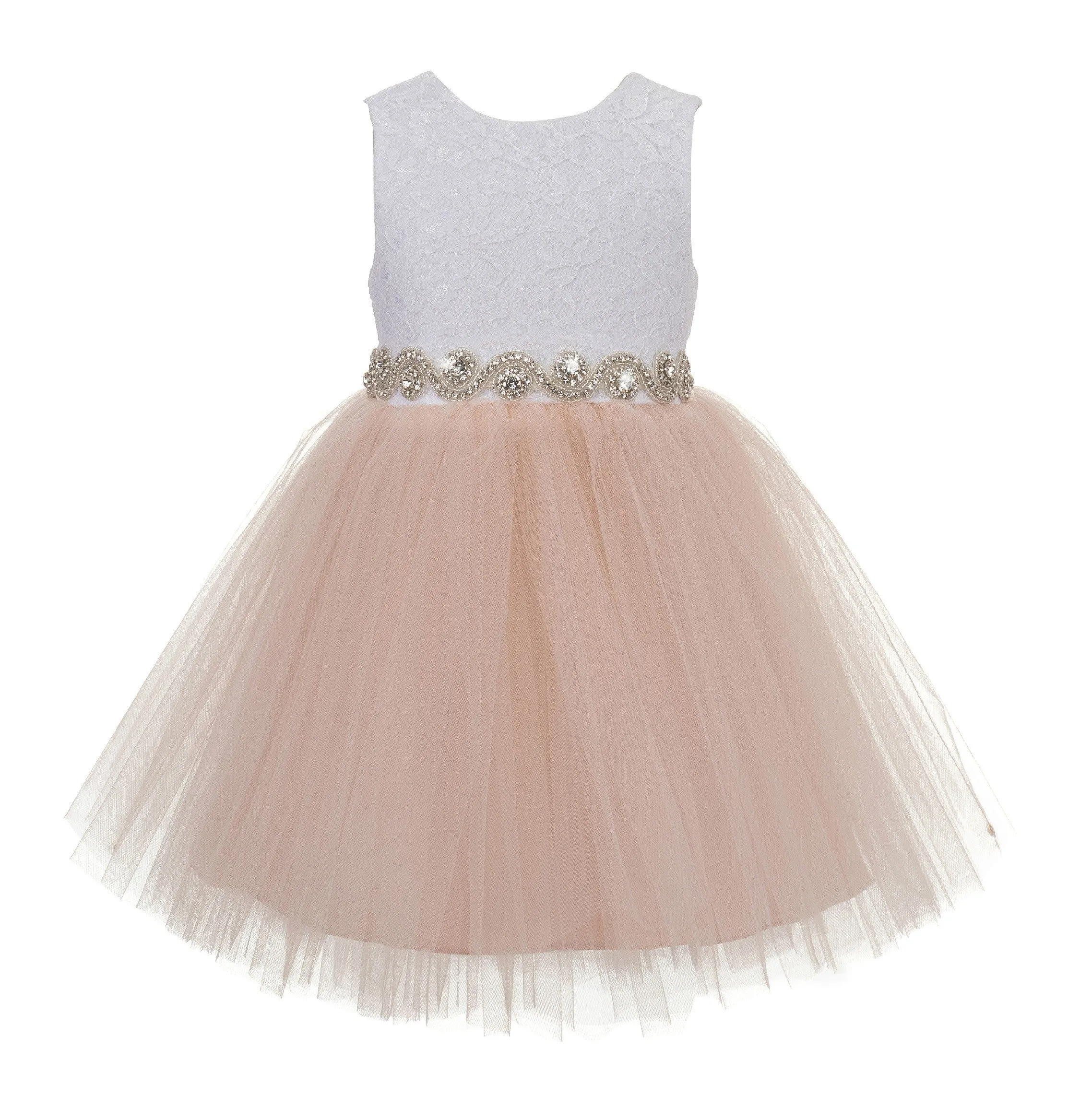 Backless V-Back Lace Flower Girl Dress Holy Baptism Wedding Reception Social Events Birthday 206R2
