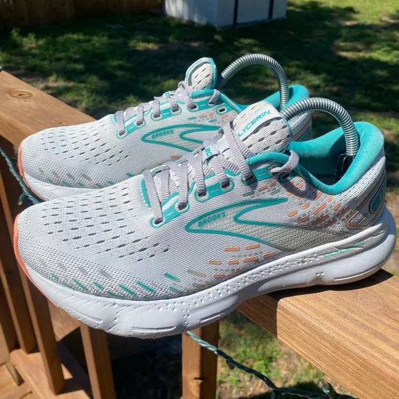 Brooks Glycerin 20 Running Shoes Oyster Latigo Bay Coral Women’s 9.5 Sneakers