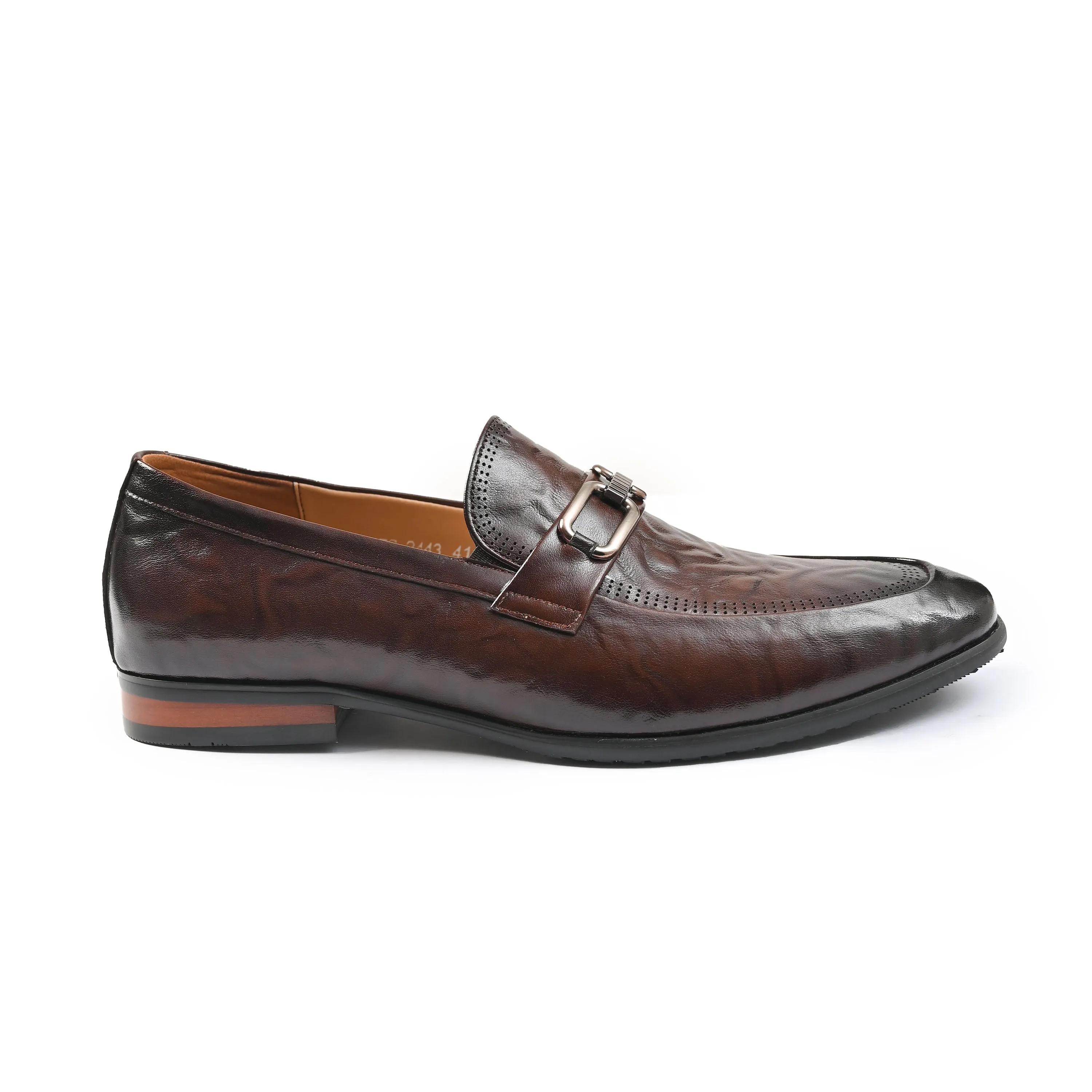 BROWN TEXTURED DOTTED SHOES