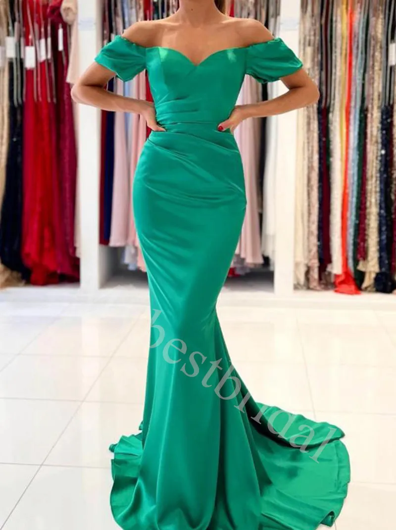 Elegant Sweetheart Off shoulder Mermaid Prom Dresses,PDS0678
