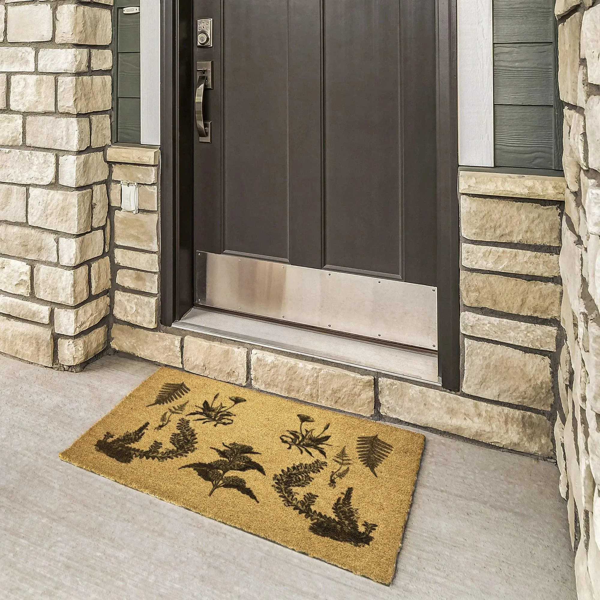 Ferns and Flowers Door Mat
