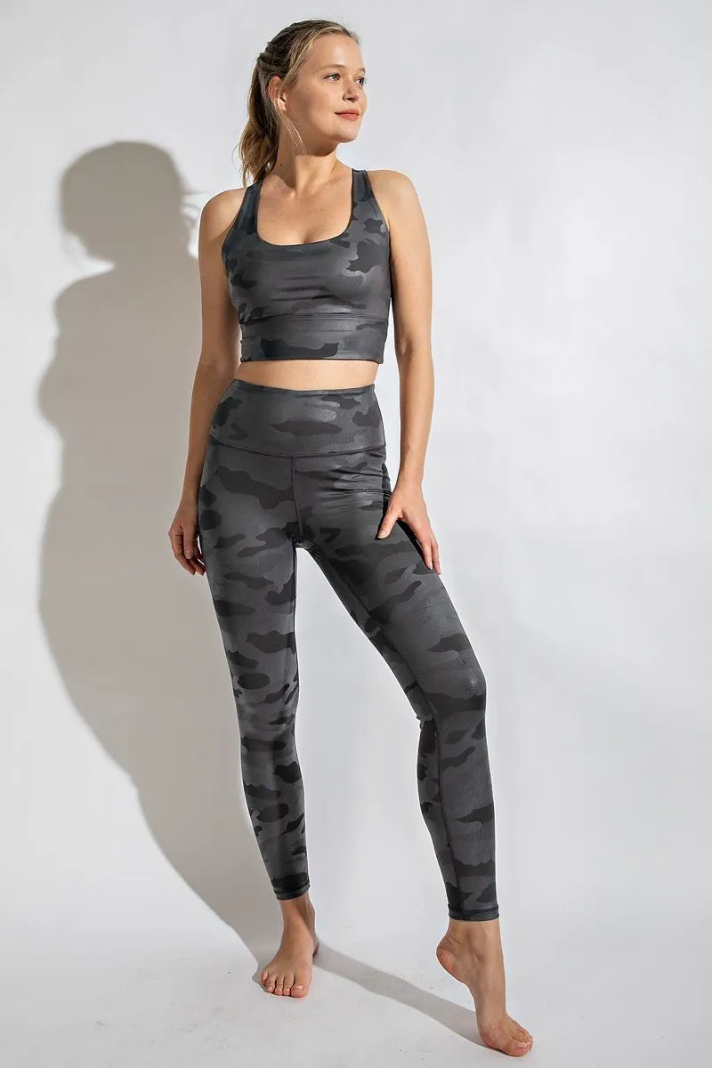 Free Expression Sports Bralette in Grey Camo Chintz