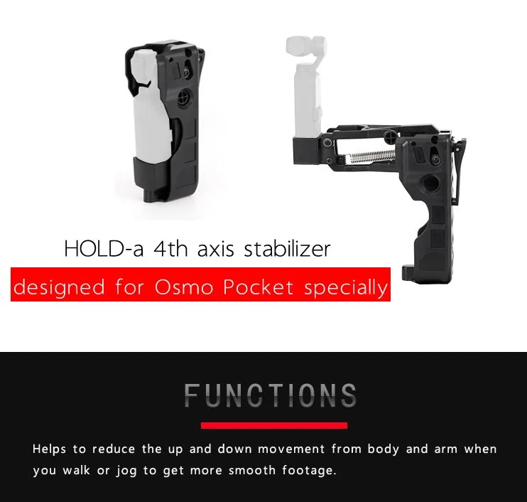 Hand-held Z-axis Shock Absorber Storage Box for DJI OSMO POCKET black