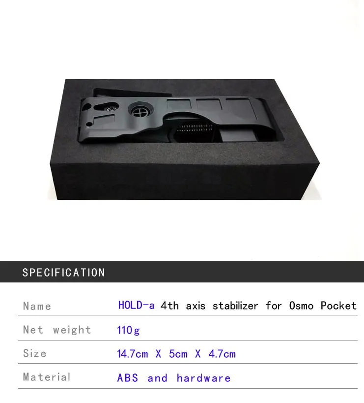 Hand-held Z-axis Shock Absorber Storage Box for DJI OSMO POCKET black