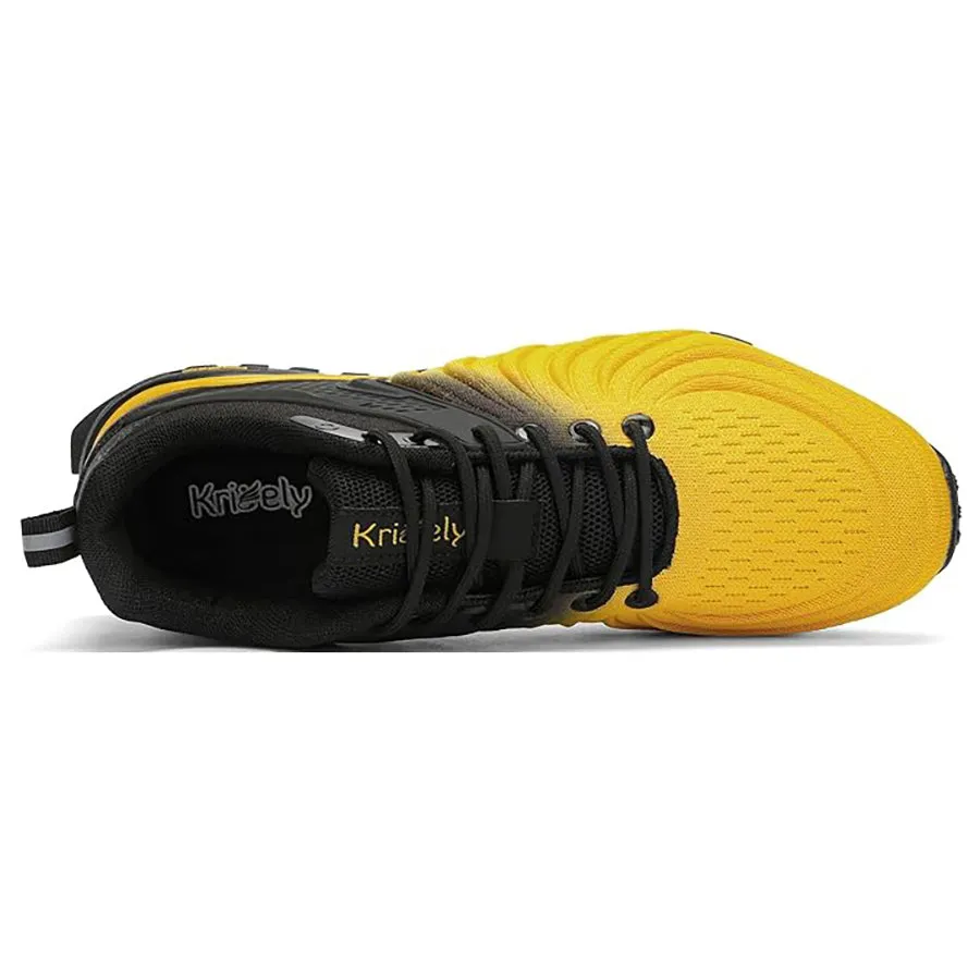 Kricely Mens Trail Running Shoes Breathable Lightweight Anti Slip Hiking Shoes with Vibram Outsole Shock Absorbing Design for Outdoor Trekking Gym Training Standard Fit