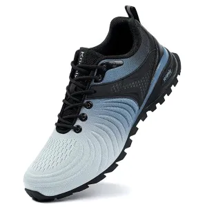 Kricely Mens Trail Running Shoes Breathable Lightweight Anti Slip Hiking Shoes with Vibram Outsole Shock Absorbing Design for Outdoor Trekking Gym Training Standard Fit