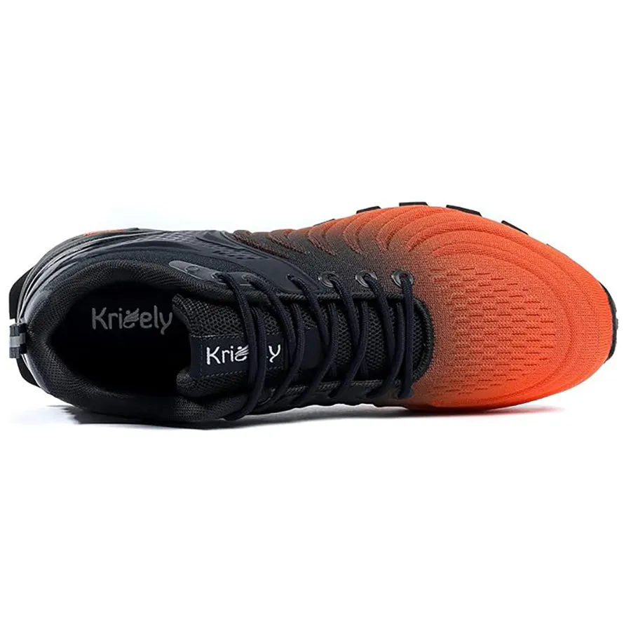 Kricely Mens Trail Running Shoes Breathable Lightweight Anti Slip Hiking Shoes with Vibram Outsole Shock Absorbing Design for Outdoor Trekking Gym Training Standard Fit
