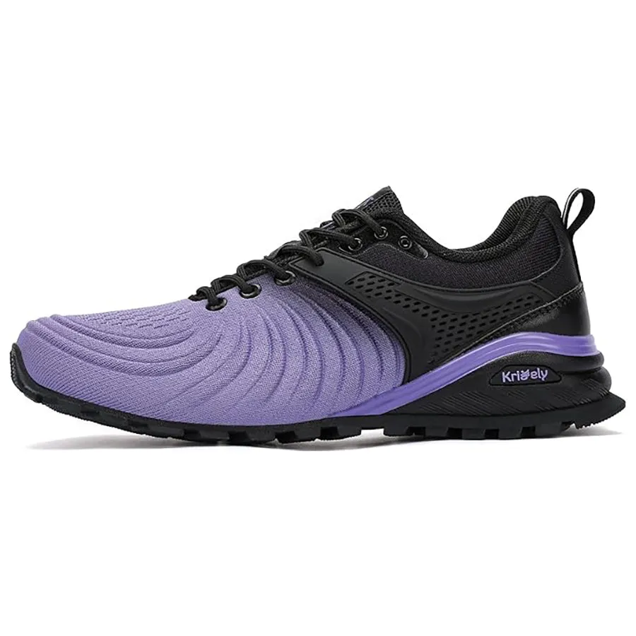 Kricely Mens Trail Running Shoes Breathable Lightweight Anti Slip Hiking Shoes with Vibram Outsole Shock Absorbing Design for Outdoor Trekking Gym Training Standard Fit