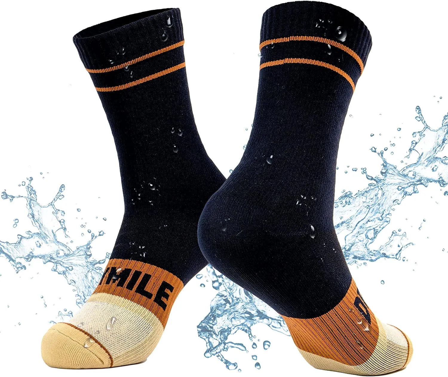 Mountain Waterproof Socks, Unisex Wool Waterproof Hiking Socks for Winter Wading, Snow Skiing - Mid-Calf