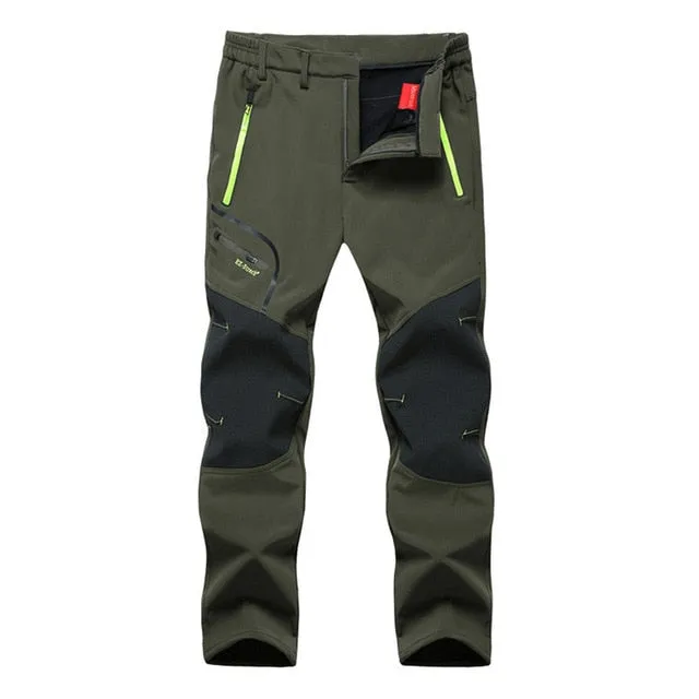 Oversized Men Winter Fleece Waterproof Outdoor Pants