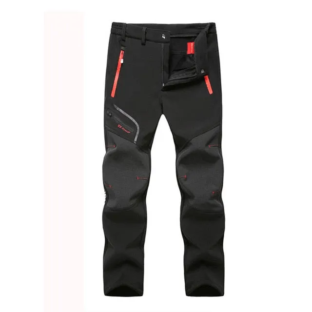 Oversized Men Winter Fleece Waterproof Outdoor Pants