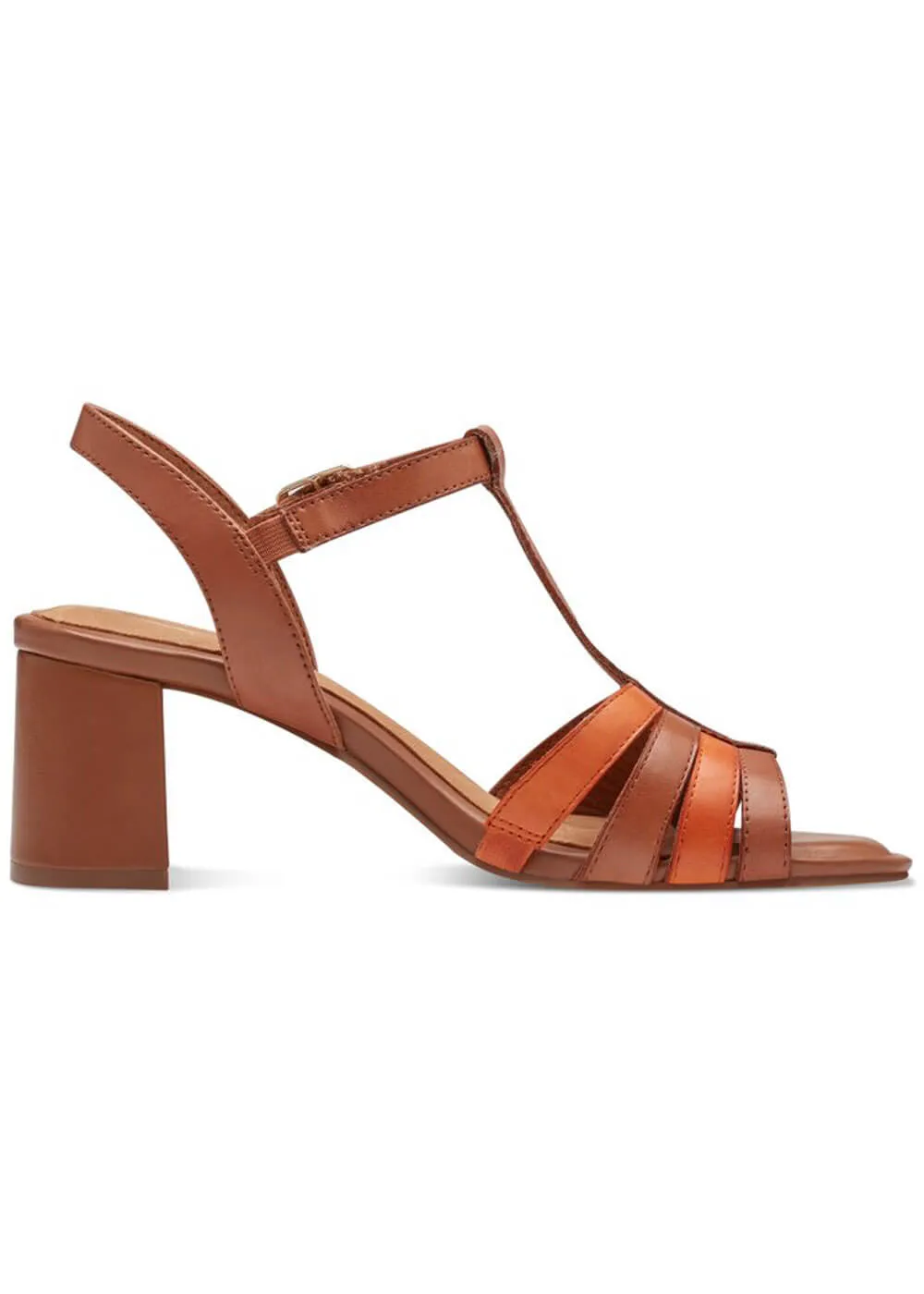 Tamaris Comfort Sally Leather 70's Sandals Pumps Brown