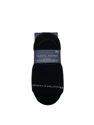 TOMMY HILFIGER Women's 3 Pairs Black Invisible Socks Sz 6-9.5 NWT