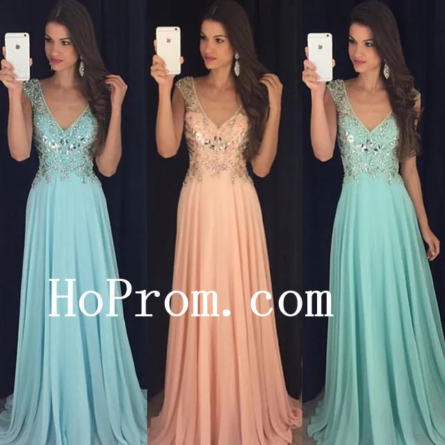 V-Neck Chiffon Prom Dresses, Prom Dress,Evening Dress