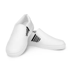 White Black Greek Key Women’s slip-on canvas shoes
