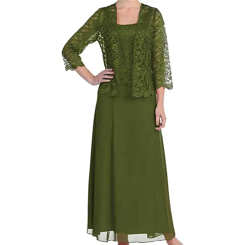 Womens Lace Mother of The Bride Dress Formal Gowns two pieces