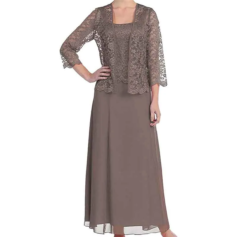 Womens Lace Mother of The Bride Dress Formal Gowns two pieces