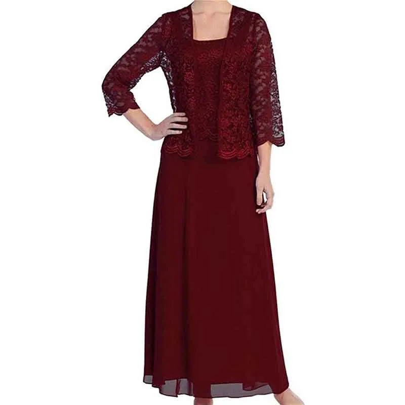 Womens Lace Mother of The Bride Dress Formal Gowns two pieces